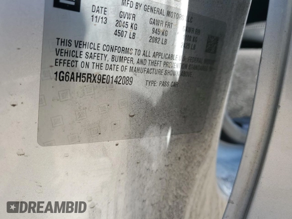2014 Cadillac ATS Luxury AWD with VIN 1G6AH5RX9E0142089, listed as a Copart auction lot 46710025 with 152,007 mi miles and Salvage title. Bid and sale history available at DreamBid. Image 12.