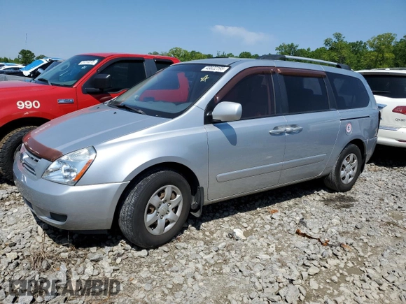 2010 Kia Sedona LX with VIN KNDMG4C3XA6359266, listed as a Copart auction lot 49822195 with 168,169 mi miles and Salvage Title. Bid and sale history available at carsss.com. Image 1.