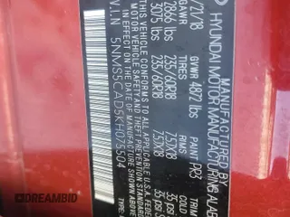 2019 Hyundai Santa Fe Limited with VIN 5NMS5CAD5KH075504, listed as a Copart auction lot 45567185 with 84,029 mi miles and Salvage Title. Bid and sale history available at carsss.com. Image 14.