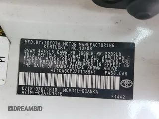2007 Toyota Solara SE с VIN 4T1CA30P37U118941, выставлен на аукционе Copart как лот 61626885 с пробегом 200 031 миль миль и Чистый • Clean title. История ставок и продаж доступна на DreamBid. Изображение 12.