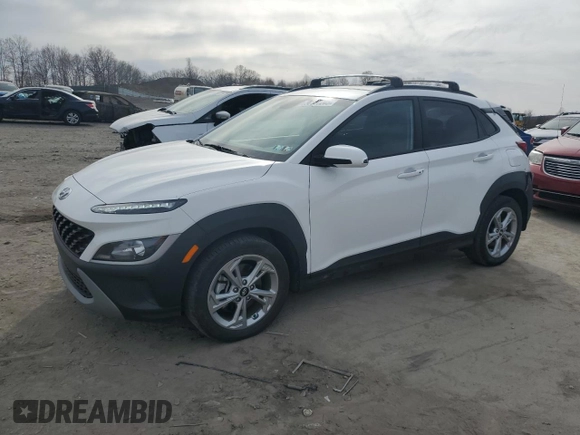 2023 Hyundai Kona SEL with VIN KM8K6CAB3PU058949, listed as a Copart auction lot 50837205 with 15,392 mi miles and Salvage Title. Bid and sale history available at carsss.com. Image 1.