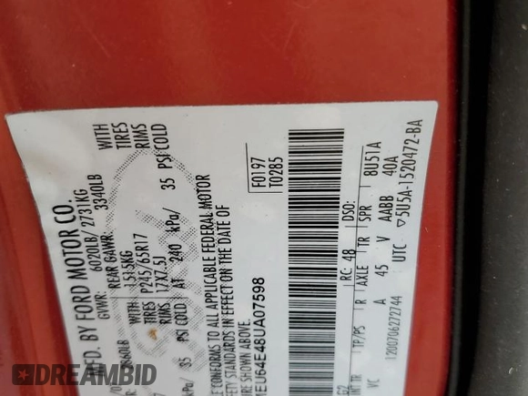 2008 Ford Explorer Eddie Bauer с VIN 1FMEU64E48UA07598, выставлен на аукционе Copart как лот 84238334 с пробегом 143 950 миль миль и Чистый • Clean title. История ставок и продаж доступна на DreamBid. Изображение 13.