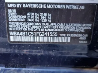 2015 BMW 4 Series 435i with VIN WBA4B1C51FG241555, listed as a Copart auction lot 82226744 with 94,350 mi miles and Salvage Title. Bid and sale history available at DreamBid. Image 12.