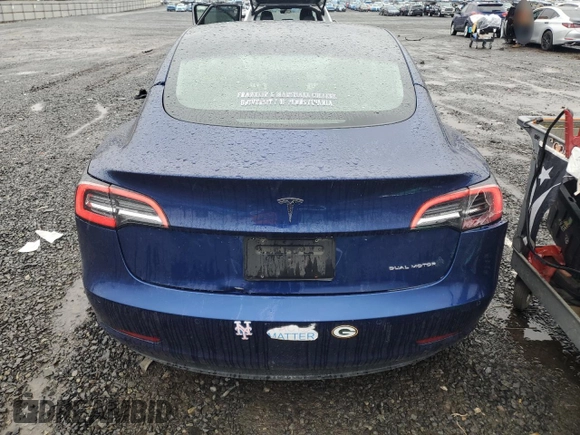 2021 Tesla Model 3 Long Range with VIN 5YJ3E1EB6MF923931, listed as a Copart auction lot 51829505 with 45,389 mi miles and Salvage Title. Bid and sale history available at carsss.com. Image 6.