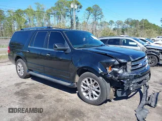 2017 Ford Expedition EL Limited with VIN 1FMJK1KT5HEA52617, listed as a IAAI auction lot 41865482 with 165,623 mi miles. Bid and sale history available at carsss.com. Image 1.