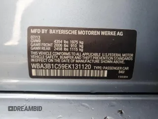 2014 BMW 3 Series 320i z VIN WBA3B1C59EK131120, wystawiony jako Copart lot #59493555 z przebiegiem 136 534 mil mil oraz Czysty tytuł • Clean title. Historia ofert i sprzedaży dostępna na DreamBid. Obrazek 12.