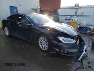 2017 Tesla Model S 100D with VIN 5YJSA1E2XHF199948, listed as a Copart auction lot 46367635 with 76,284 mi miles and Salvage title. Bid and sale history available at DreamBid. Image 4.