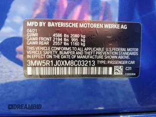2021 BMW 3 Series 330i with VIN 3MW5R1J0XM8C03213, listed as a Copart auction lot 49026035 with 54,051 mi miles and Salvage Title. Bid and sale history available at carsss.com. Image 15.