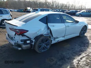 2021 Acura TLX w/A-Spec Package with VIN 19UUB5F59MA013665, listed as a IAAI auction lot 41569907 with 48,429 mi miles. Bid and sale history available at carsss.com. Image 4.