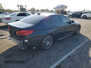 2018 BMW 5 Series 530i with VIN WBAJA5C59JWA36905, listed as a Copart auction lot 42958585 with 54,290 mi miles and Salvage Title. Bid and sale history available at DreamBid. Image 3.