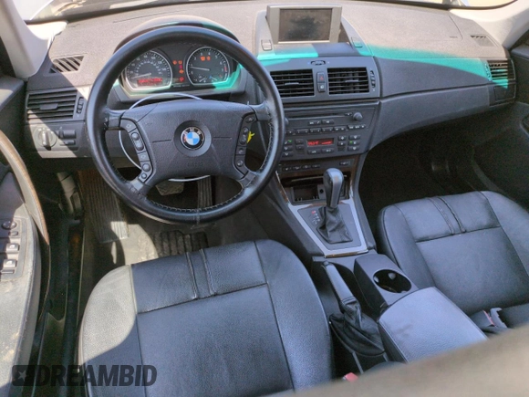 2006 BMW X3 3.0i with VIN WBXPA93466WG80206, listed as a Copart auction lot 52180515 with 120,626 mi miles and Salvage Title. Bid and sale history available at DreamBid. Image 8.