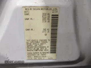 2015 Nissan Altima 2.5 S with VIN 1N4AL3AP6FN378690, listed as a IAAI auction lot 41612014 with 124,680 mi miles. Bid and sale history available at carsss.com. Image 9.
