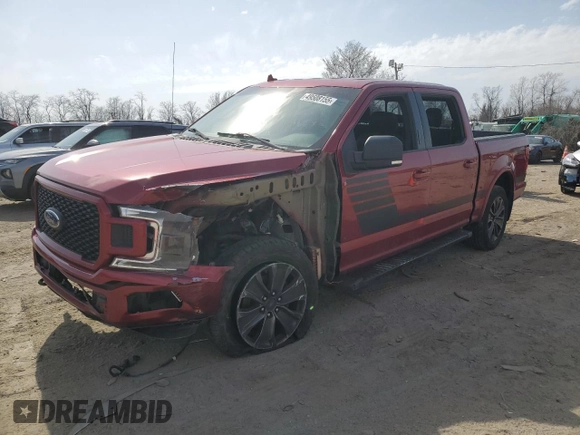 2018 Ford F-150 XL with VIN 1FTEW1E55JFA24677, listed as a Copart auction lot 49508155 with 119,616 mi miles and Salvage Title. Bid and sale history available at carsss.com. Image 1.