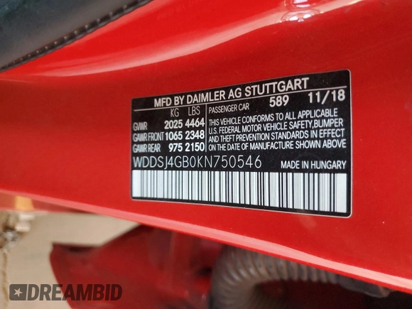 2019 Mercedes-Benz CLA 250 z VIN WDDSJ4GB0KN750546, wystawiony jako Copart lot #52394885 z przebiegiem 86 383 mil mil oraz Szkoda całkowita • Salvage title. Historia ofert i sprzedaży dostępna na DreamBid. Obrazek 14.