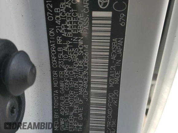 2022 Toyota Corolla SE with VIN JTDP4MCE3NJ085614, listed as a Copart auction lot 43653505 with 41,164 mi miles and Salvage Title. Bid and sale history available at carsss.com. Image 15.