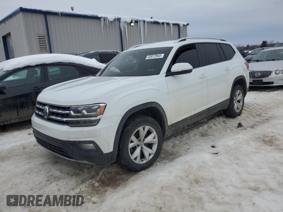2019 Volkswagen Atlas SE z VIN 1V2UR2CA5KC530987, wystawiony jako Copart lot #45872945 z przebiegiem Nie podano mil oraz Szkoda całkowita • Salvage title. Historia ofert i sprzedaży dostępna na DreamBid. Obrazek 1.