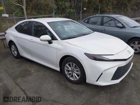 2025 Toyota Camry LE with VIN 4T1DAACK9SU503003, listed as a IAAI auction lot 41797213 with 8,208 mi miles and . Bid and sale history available at DreamBid. Image 1.