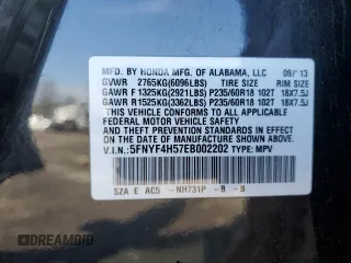 2014 Honda Pilot EX-L with VIN 5FNYF4H57EB002202, listed as a Copart auction lot 52979515 with 218,103 mi miles and Salvage Title. Bid and sale history available at carsss.com. Image 13.