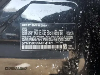 2021 BMW X3 M with VIN 5YMTS0C09M9F43121, listed as a Copart auction lot 42185495 with 0 mi miles and Salvage Title. Bid and sale history available at carsss.com. Image 14.