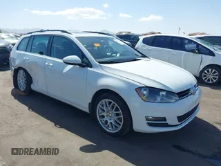 2015 Volkswagen Golf SportWagen TDI SE with VIN 3VWFA7AU5FM518948, listed as a IAAI auction lot 41708653 with 123,728 mi miles. Bid and sale history available at carsss.com. Image 1.