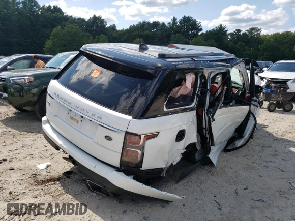 2020 Land Rover Range Rover Autobiography with VIN SALGV5SEXLA586171, listed as a Copart auction lot 63666924 with Not provided miles and Salvage title. Bid and sale history available at DreamBid. Image 3.