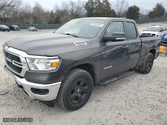 2021 Ram 1500 Big Horn with VIN 1C6SRFBT3MN732180, listed as a Copart auction lot 46554905 with 23,457 mi miles and Salvage Title. Bid and sale history available at carsss.com. Image 1.