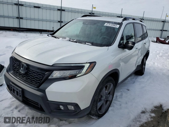 2021 Honda Passport Touring with VIN 5FNYF8H90MB035860, listed as a Copart auction lot 87910965 with 19,316 mi miles and Salvage Title. Bid and sale history available at carsss.com. Image 1.