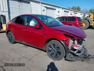 2024 Tesla Model Y with VIN 7SAYGDED4RF161518, listed as a IAAI auction lot 41682252 with 6,844 mi miles and . Bid and sale history available at DreamBid. Image 1.