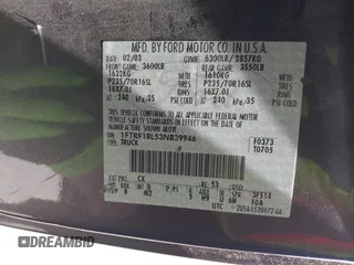 2003 Ford F-150 XL with VIN 1FTRF18L53NB39946, listed as a IAAI auction lot 42416342 with 281,541 mi miles and . Bid and sale history available at DreamBid. Image 9.
