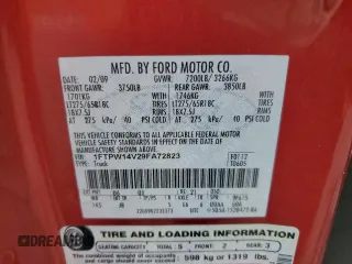 2009 Ford F-150 XL z VIN 1FTPW14V29FA72823, wystawiony jako Copart lot #51605035 z przebiegiem 109 881 mil mil oraz Szkoda całkowita • Salvage title. Historia ofert i sprzedaży dostępna na DreamBid. Obrazek 13.
