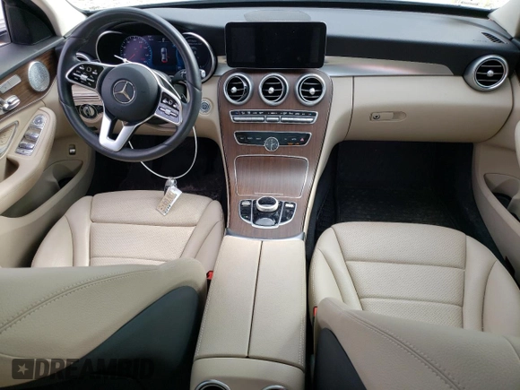 2021 Mercedes-Benz C 300 with VIN W1KWF8EB3MR635559, listed as a Copart auction lot 49066275 with 19,447 mi miles and Salvage Title. Bid and sale history available at carsss.com. Image 8.