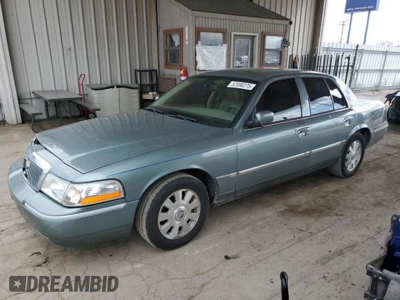 2005 Mercury Grand Marquis LS Premium with VIN 2MEFM75W05X615367, listed as a Copart auction lot 52590275 with 203,052 mi miles and Salvage Title. Bid and sale history available at carsss.com. Image 1.