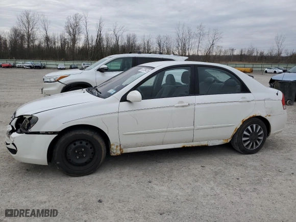 2008 Kia Spectra EX with VIN KNAFE122685580270, listed as a Copart auction lot 52729475 with 174,071 mi miles and Salvage Title. Bid and sale history available at carsss.com. Image 1.