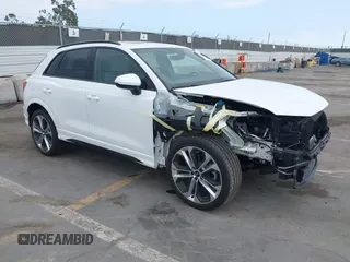2022 Audi Q3 S line Premium Plus with VIN WA1EECF35N1017446, listed as a IAAI auction lot 42083430 with 37,713 mi miles and . Bid and sale history available at DreamBid. Image 1.