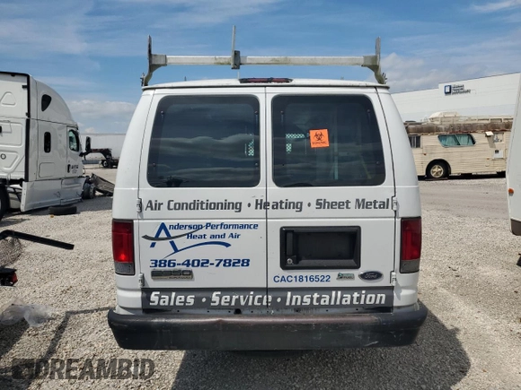 2011 Ford Econoline Cargo Commercial с VIN 1FTSS3EL5BDA21431, выставлен на аукционе Copart как лот 58396004 с пробегом 194 387 миль миль и На запчасти • Non repairable. История ставок и продаж доступна на DreamBid. Изображение 6.