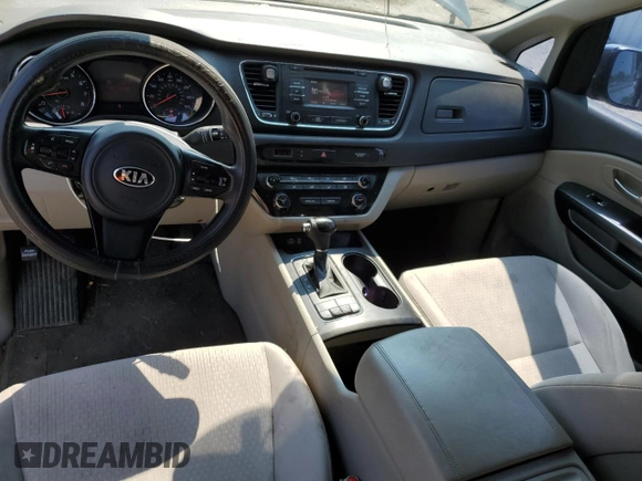 2016 Kia Sedona LX with VIN KNDMB5C15G6092159, listed as a Copart auction lot 67584274 with 143,102 mi miles and Salvage Title. Bid and sale history available at DreamBid. Image 8.