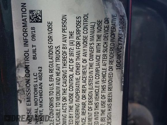 2019 Chevrolet Silverado 3500HD Work Truck z VIN 1GC4KVCY7KF140654, wystawiony jako Copart lot #41567975 z przebiegiem 126 180 mil mil oraz Szkoda całkowita • Salvage title. Historia ofert i sprzedaży dostępna na DreamBid. Obrazek 12.