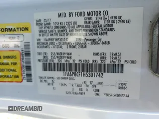 2017 Ford Mustang GT with VIN 1FA6P8CF1H5301742, listed as a Copart auction lot 60895665 with 100,120 mi miles and Salvage title. Bid and sale history available at DreamBid. Image 12.