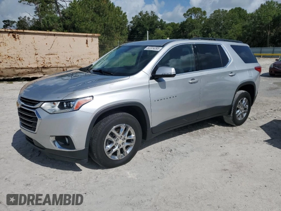 2019 Chevrolet Traverse LT Cloth z VIN 1GNERGKW8KJ320242, wystawiony jako Copart lot #60324095 z przebiegiem 103 680 mil mil oraz Szkoda całkowita • Salvage title. Historia ofert i sprzedaży dostępna na DreamBid. Obrazek 1.