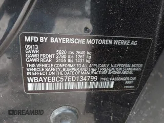 2014 BMW 7 Series ALPINA B7 z VIN WBAYE8C57ED134799, wystawiony jako IAAI lot #41891633 z przebiegiem 96 411 mil mil oraz . Historia ofert i sprzedaży dostępna na DreamBid. Obrazek 9.