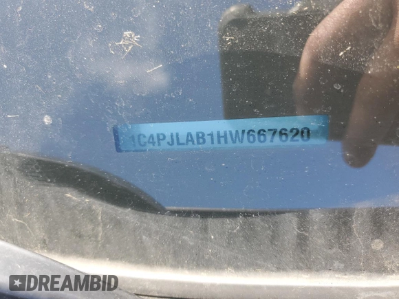 2017 Jeep Cherokee Altitude z VIN 1C4PJLAB1HW667620, wystawiony jako Copart lot #48172765 z przebiegiem 151 970 mil mil oraz Szkoda całkowita • Salvage title. Historia ofert i sprzedaży dostępna na DreamBid. Obrazek 15.