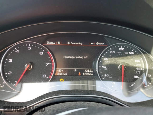 2014 Audi A6 Premium Plus with VIN WAUDFAFC2EN092291, listed as a Copart auction lot 46978435 with 176,555 mi miles and Salvage title. Bid and sale history available at DreamBid. Image 9.