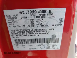 2008 Ford Escape XLT с VIN 1FMCU93118KB79316, выставлен на аукционе IAAI как лот 42579209 с пробегом 160 233 миль миль и . История ставок и продаж доступна на DreamBid. Изображение 9.
