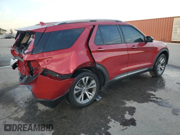 2020 Ford Explorer Platinum with VIN 1FM5K8HC7LGB80498, listed as a Copart auction lot 84075354 with 53,302 mi miles and Salvage Title. Bid and sale history available at carsss.com. Image 3.