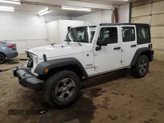 2018 Jeep Wrangler JK Unlimited Sport S with VIN 1C4BJWDG8JL828961, listed as a Copart auction lot 80446474 with 74,577 mi miles and Salvage Title. Bid and sale history available at carsss.com. Image 1.