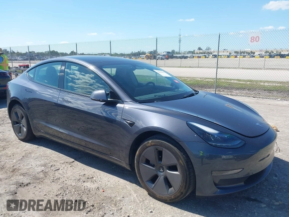 2023 Tesla Model 3 with VIN 5YJ3E1EA8PF626235, listed as a IAAI auction lot 42022893 with 30,333 mi miles and . Bid and sale history available at DreamBid. Image 1.