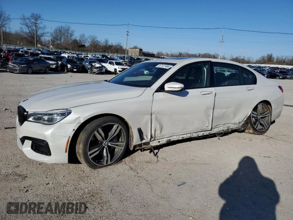 2017 BMW 7 Series 750i with VIN WBA7F0C39HGM22030, listed as a Copart auction lot 87127484 with 110,634 mi miles and Salvage title. Bid and sale history available at DreamBid. Image 1.