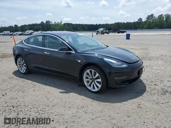 2018 Tesla Model 3 Long Range Battery with VIN 5YJ3E1EA3JF035530, listed as a Copart auction lot 53933835 with 53,697 mi miles and Salvage Title. Bid and sale history available at DreamBid. Image 4.