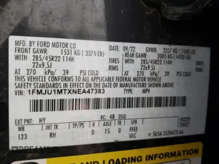2022 Ford Expedition Platinum with VIN 1FMJU1MTXNEA47383, listed as a Copart auction lot 87005364 with 28,696 mi miles and Salvage title. Bid and sale history available at DreamBid. Image 15.