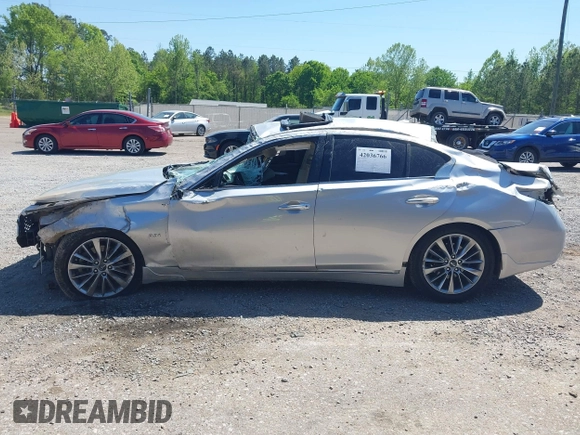 2018 Infiniti Q50 Luxe with VIN JN1EV7AR7JM438928, listed as a IAAI auction lot 42036766 with 125,149 mi miles and . Bid and sale history available at carsss.com. Image 15.